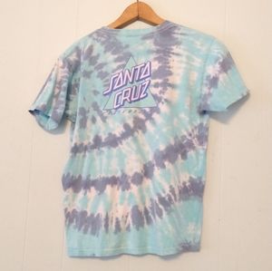 Tie Dyed T-shirt Santa Cruz Skateboards Purple Turquoise